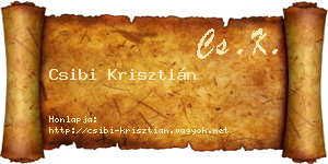 Csibi Krisztián névjegykártya
